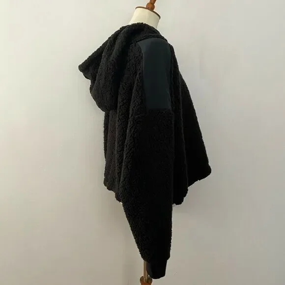 NEW Z By Zella Sheila Fleece Hooded Pullover Sweater Long Sleeve Black XL - Picture 3 of 9